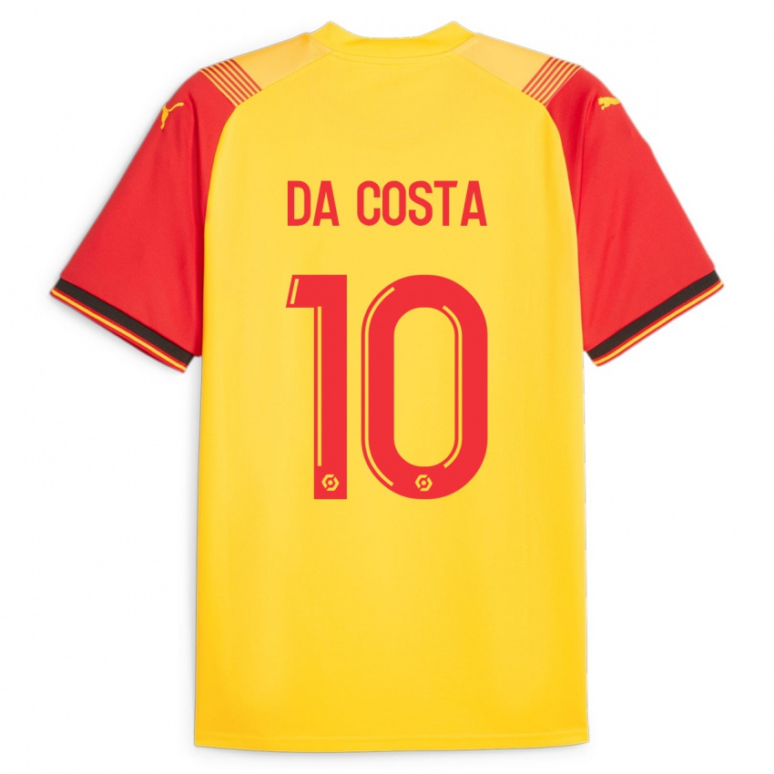 Mujer Camiseta David Pereira Da Costa #10 Amarillo 1ª Equipación 2023/24 La Camisa