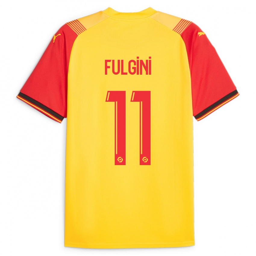 Mujer Camiseta Angelo Fulgini #11 Amarillo 1ª Equipación 2023/24 La Camisa
