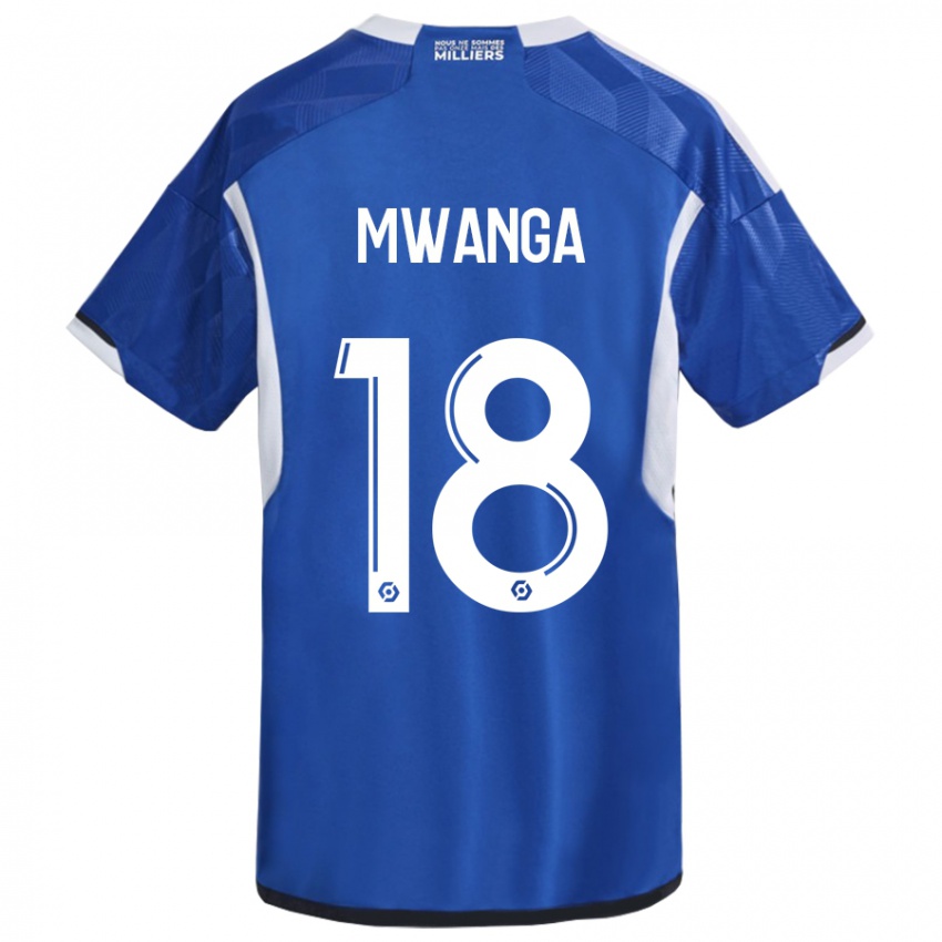 Mujer Camiseta Junior Mwanga #18 Azul 1ª Equipación 2023/24 La Camisa