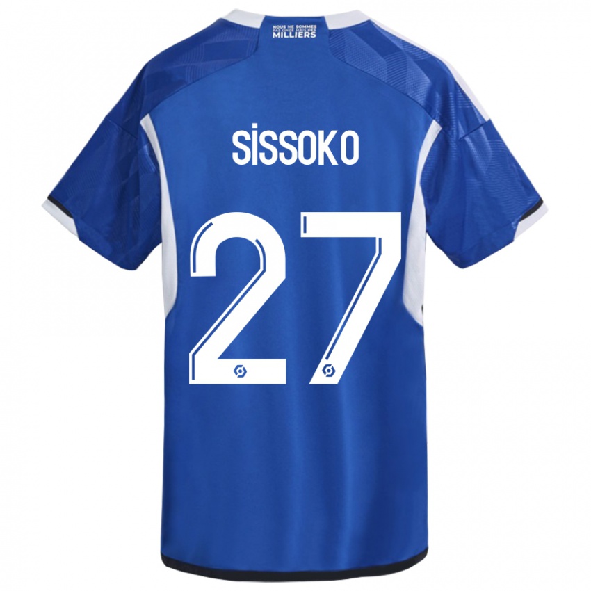 Mujer Camiseta Ibrahima Sissoko #27 Azul 1ª Equipación 2023/24 La Camisa