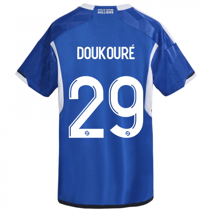 Mujer Camiseta Ismaël Doukouré #29 Azul 1ª Equipación 2023/24 La Camisa