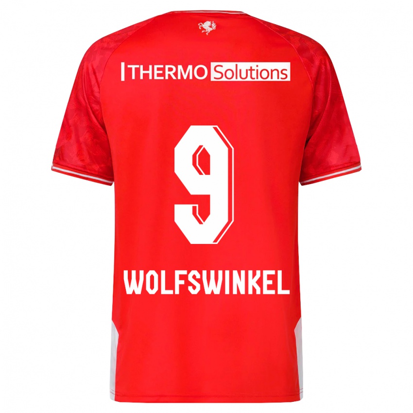 Mujer Camiseta Ricky Van Wolfswinkel #9 Rojo 1ª Equipación 2023/24 La Camisa