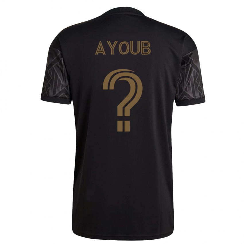 Mujer Camiseta Ryan Ayoub #0 Negro 1ª Equipación 2023/24 La Camisa