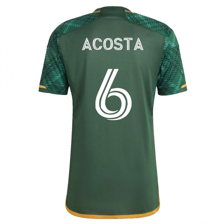 Mujer Camiseta Bryan Acosta #6 Verde 1ª Equipación 2023/24 La Camisa