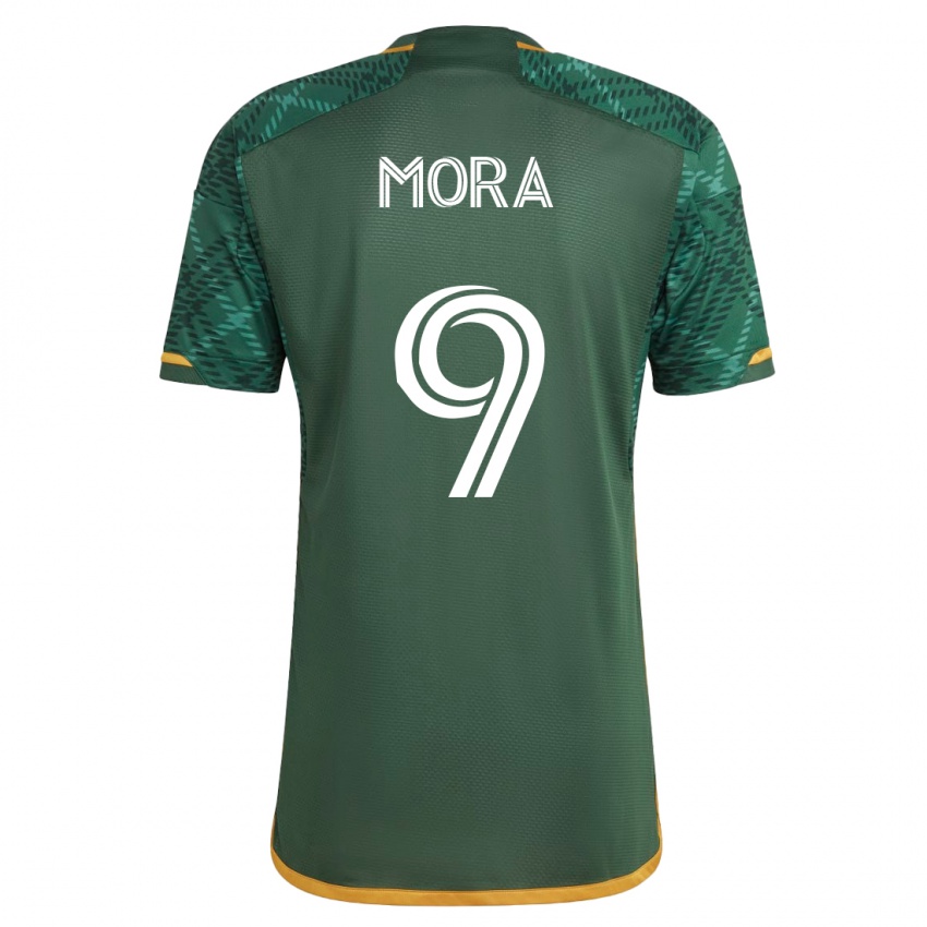 Mujer Camiseta Felipe Mora #9 Verde 1ª Equipación 2023/24 La Camisa