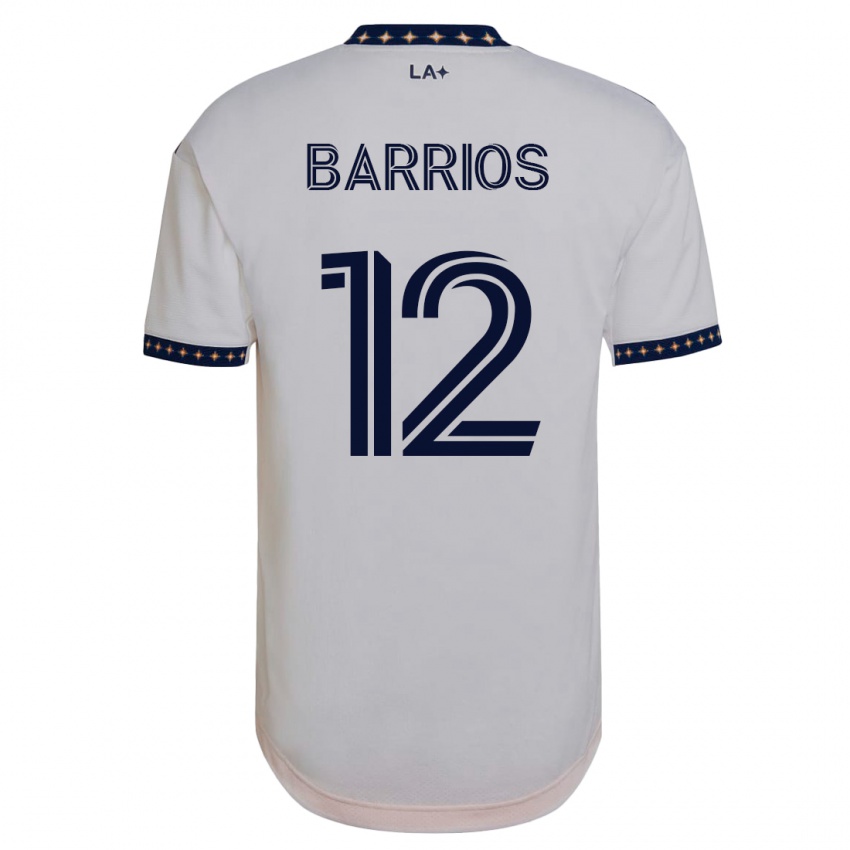 Mujer Camiseta Michael Barrios #12 Blanco 1ª Equipación 2023/24 La Camisa