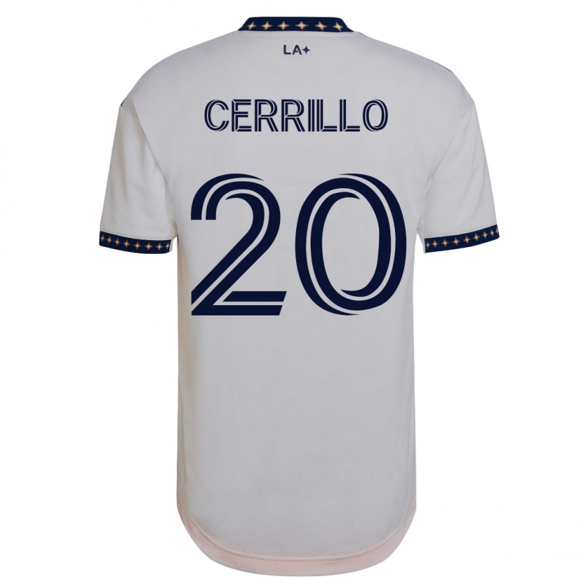 Mujer Camiseta Edwin Cerrillo #20 Blanco 1ª Equipación 2023/24 La Camisa