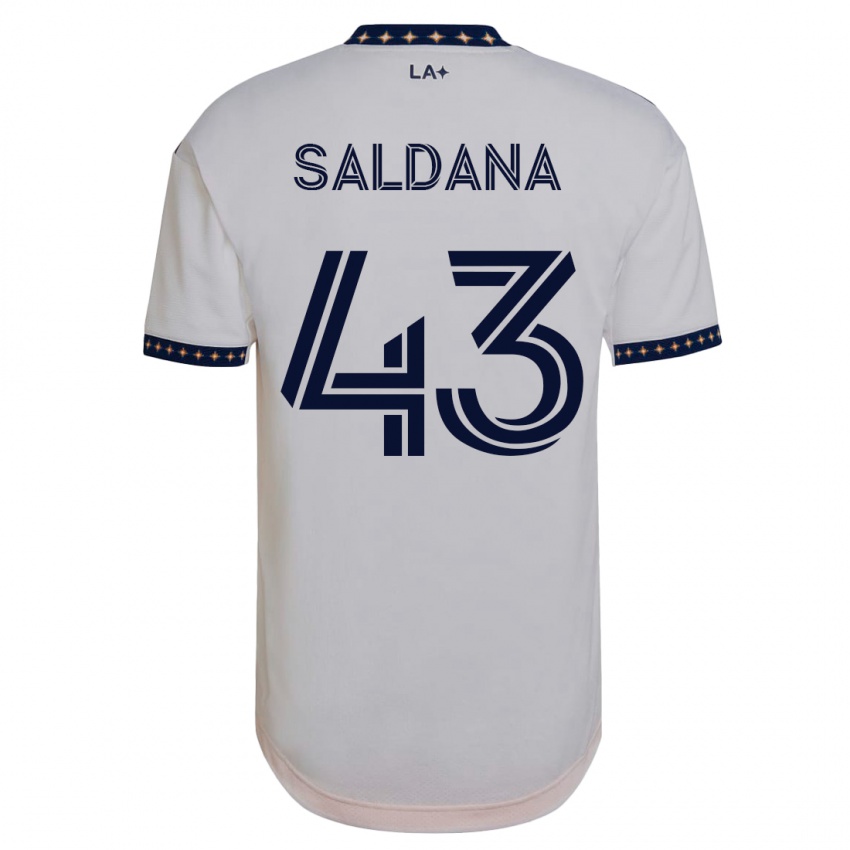 Mujer Camiseta Adam Saldaña #43 Blanco 1ª Equipación 2023/24 La Camisa