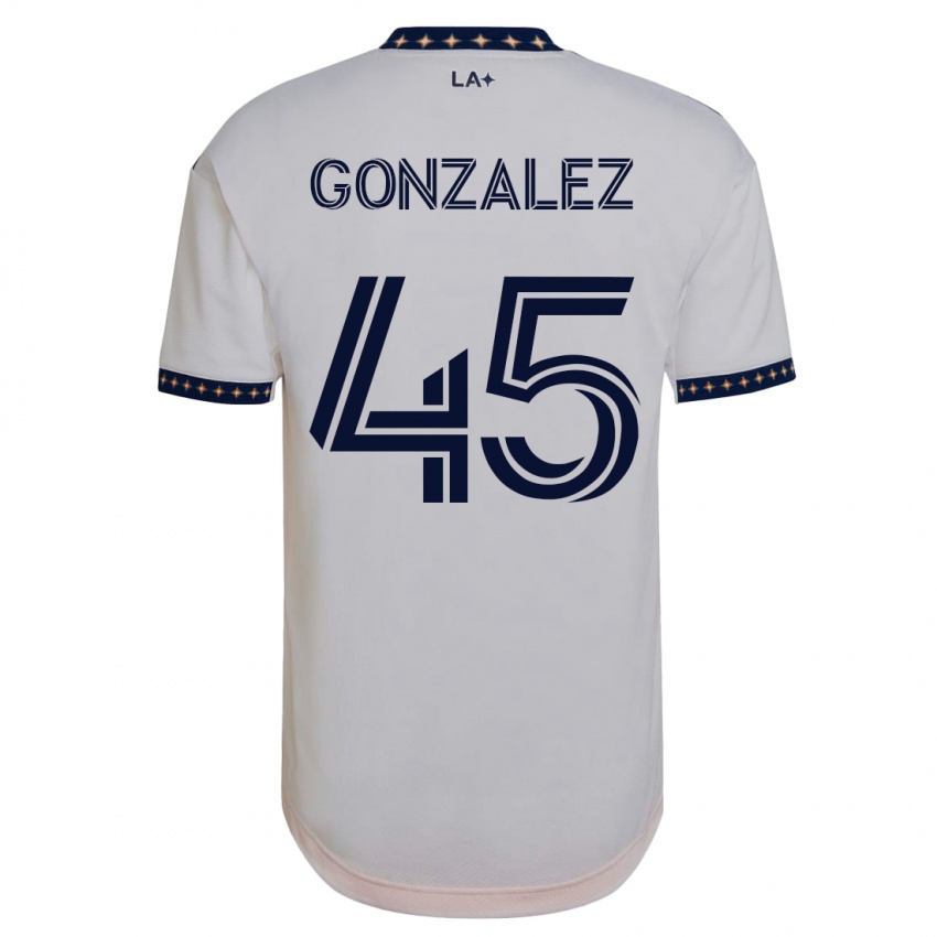 Mujer Camiseta Adrián González #45 Blanco 1ª Equipación 2023/24 La Camisa