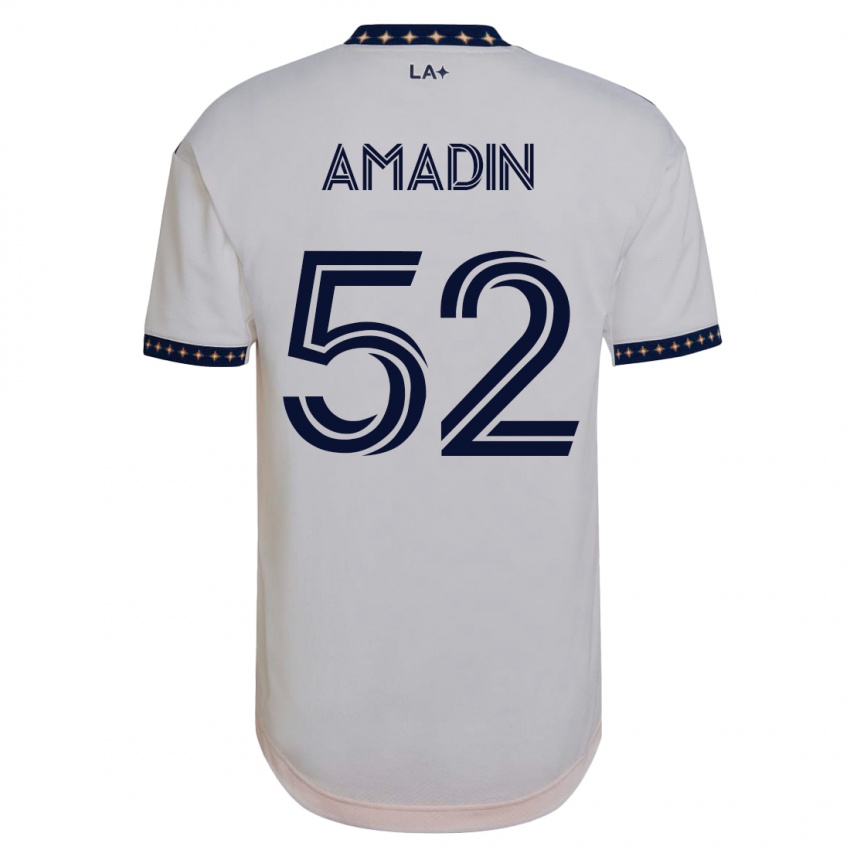 Mujer Camiseta Elijah Amadin #52 Blanco 1ª Equipación 2023/24 La Camisa