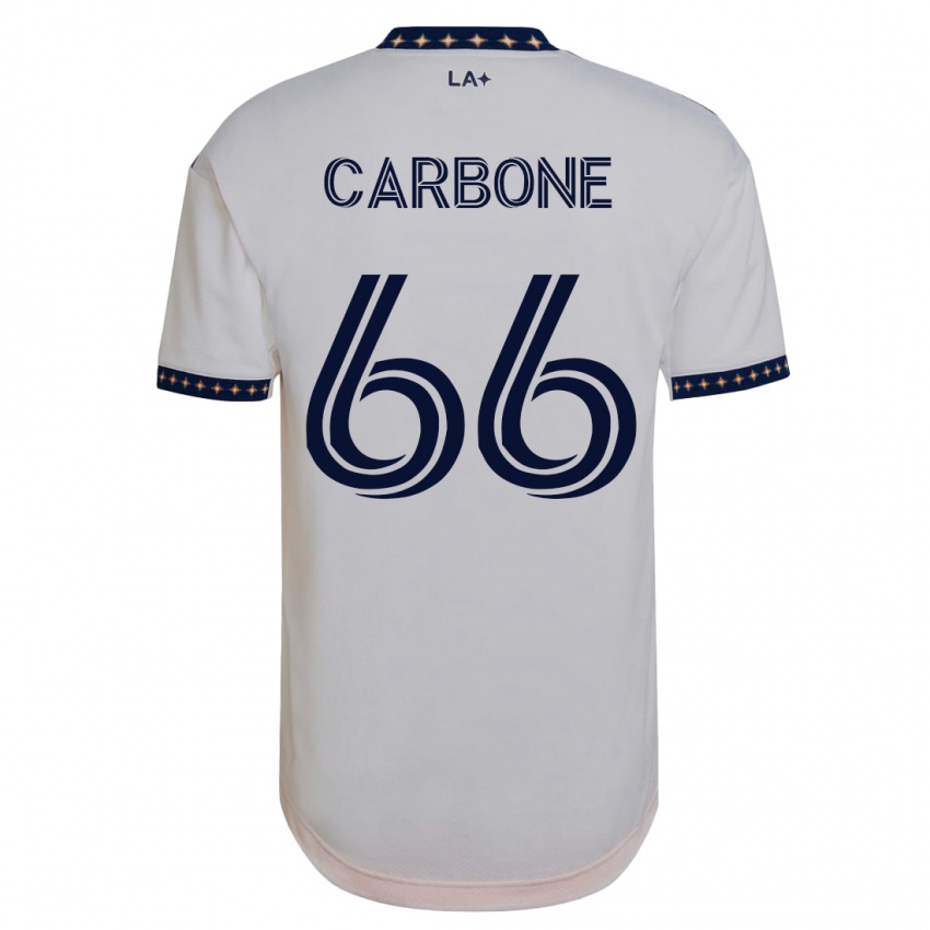 Mujer Camiseta Matteo Carbone #66 Blanco 1ª Equipación 2023/24 La Camisa