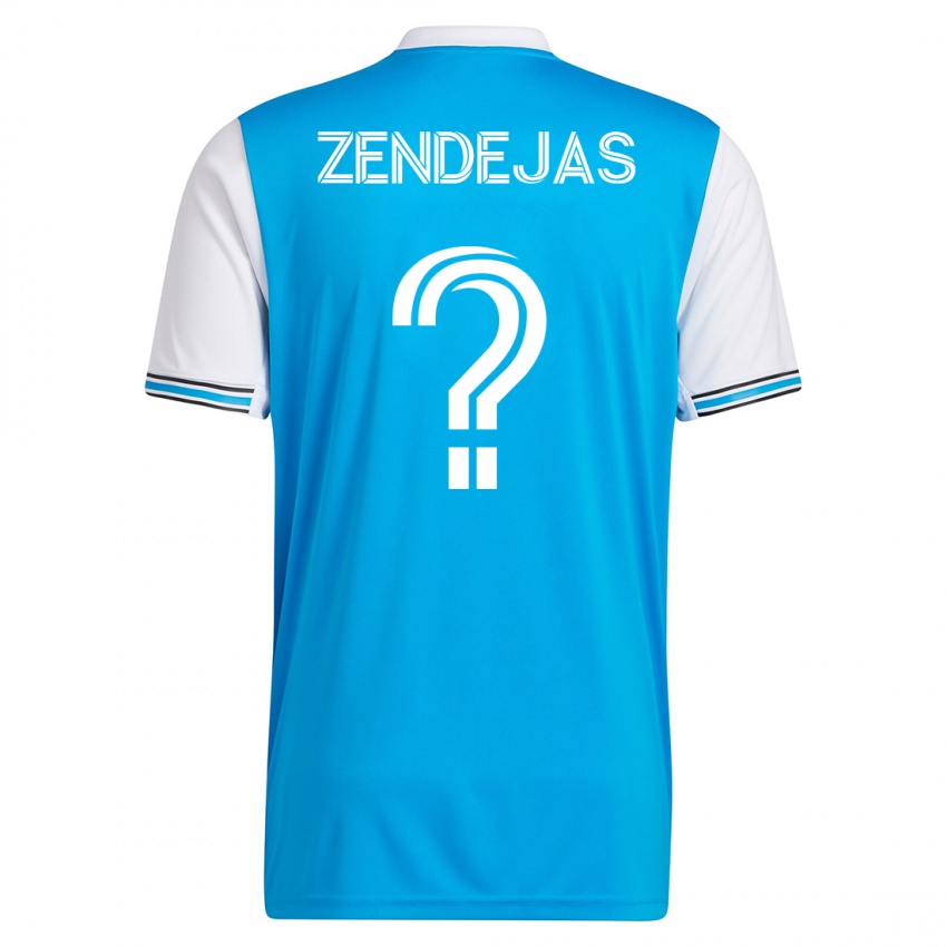 Mujer Camiseta Adrián Zendejas #0 Azul 1ª Equipación 2023/24 La Camisa