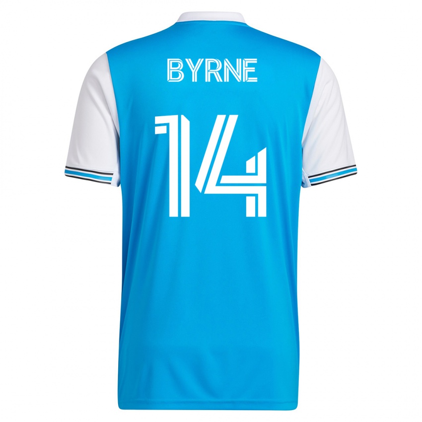 Mujer Camiseta Nathan Byrne #14 Azul 1ª Equipación 2023/24 La Camisa
