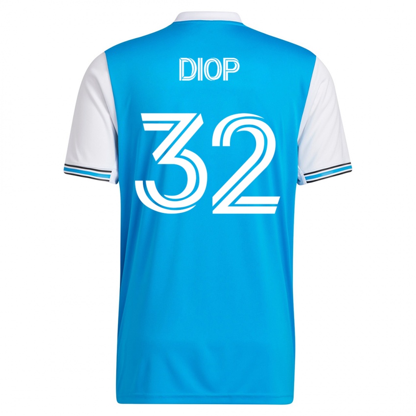 Mujer Camiseta Hamady Diop #32 Azul 1ª Equipación 2023/24 La Camisa