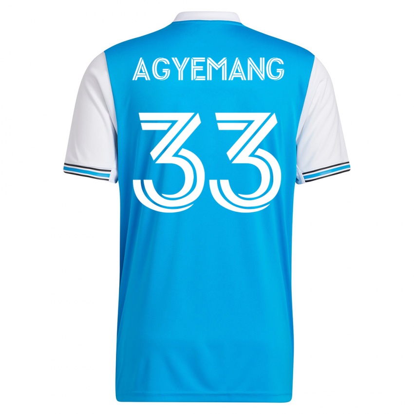 Mujer Camiseta Patrick Agyemang #33 Azul 1ª Equipación 2023/24 La Camisa