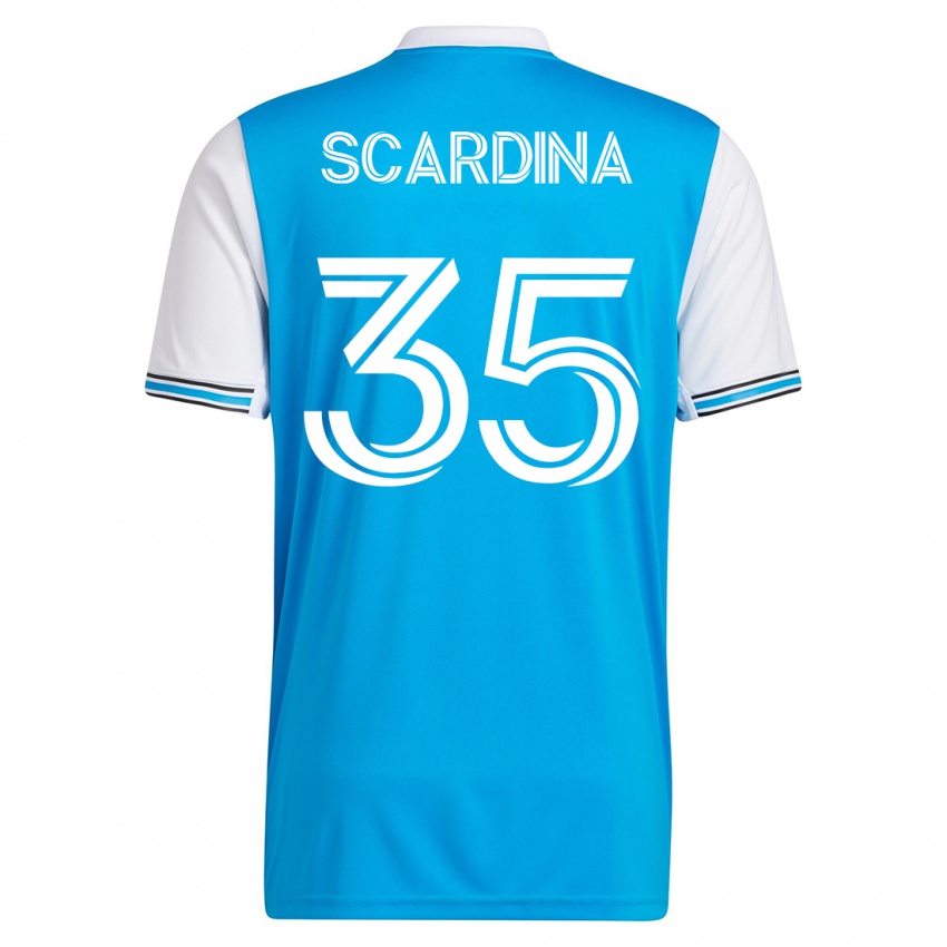 Mujer Camiseta Nick Scardina #35 Azul 1ª Equipación 2023/24 La Camisa