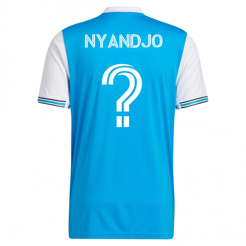 Mujer Camiseta James Nyandjo #0 Azul 1ª Equipación 2023/24 La Camisa