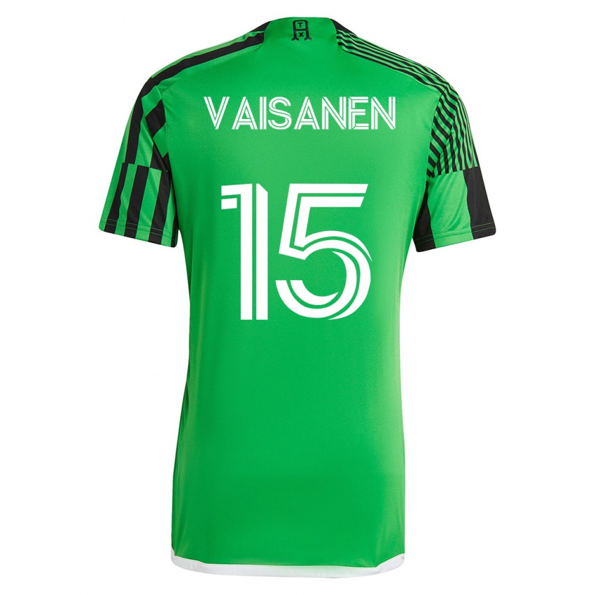 Mujer Camiseta Leo Väisänen #15 Verde Negro 1ª Equipación 2023/24 La Camisa