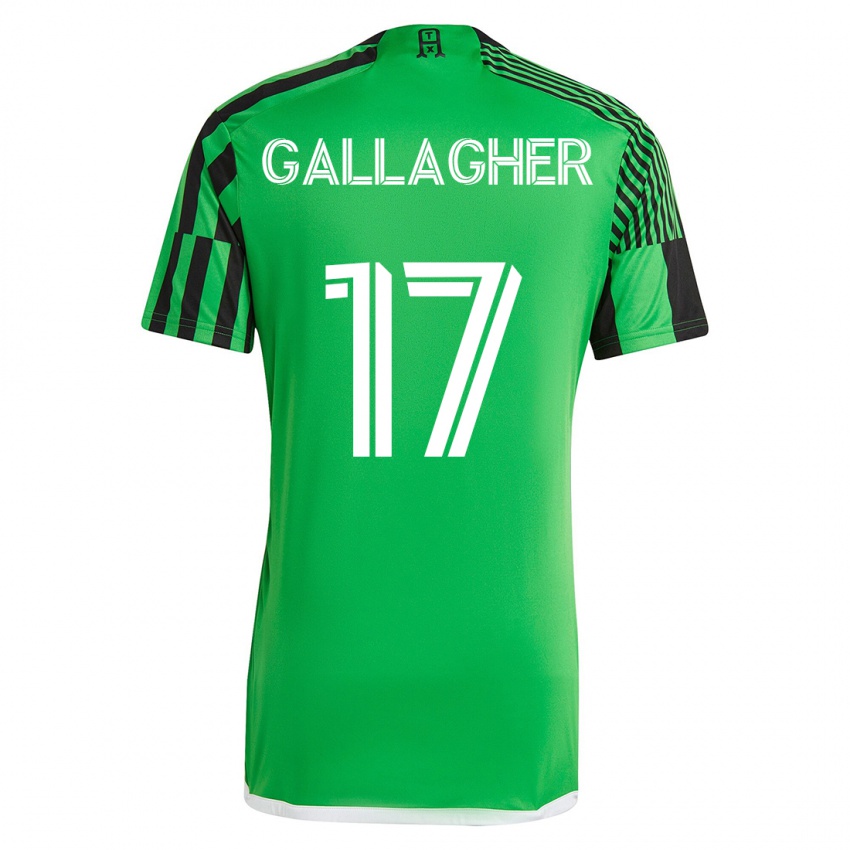 Mujer Camiseta Jon Gallagher #17 Verde Negro 1ª Equipación 2023/24 La Camisa
