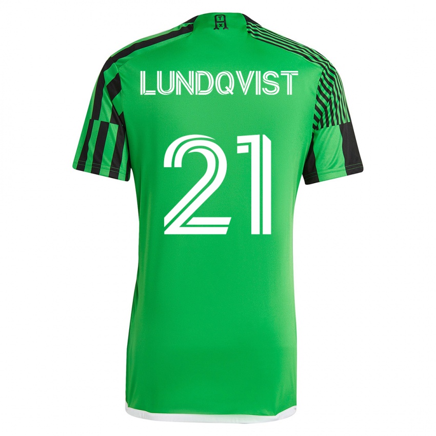 Mujer Camiseta Adam Lundqvist #21 Verde Negro 1ª Equipación 2023/24 La Camisa