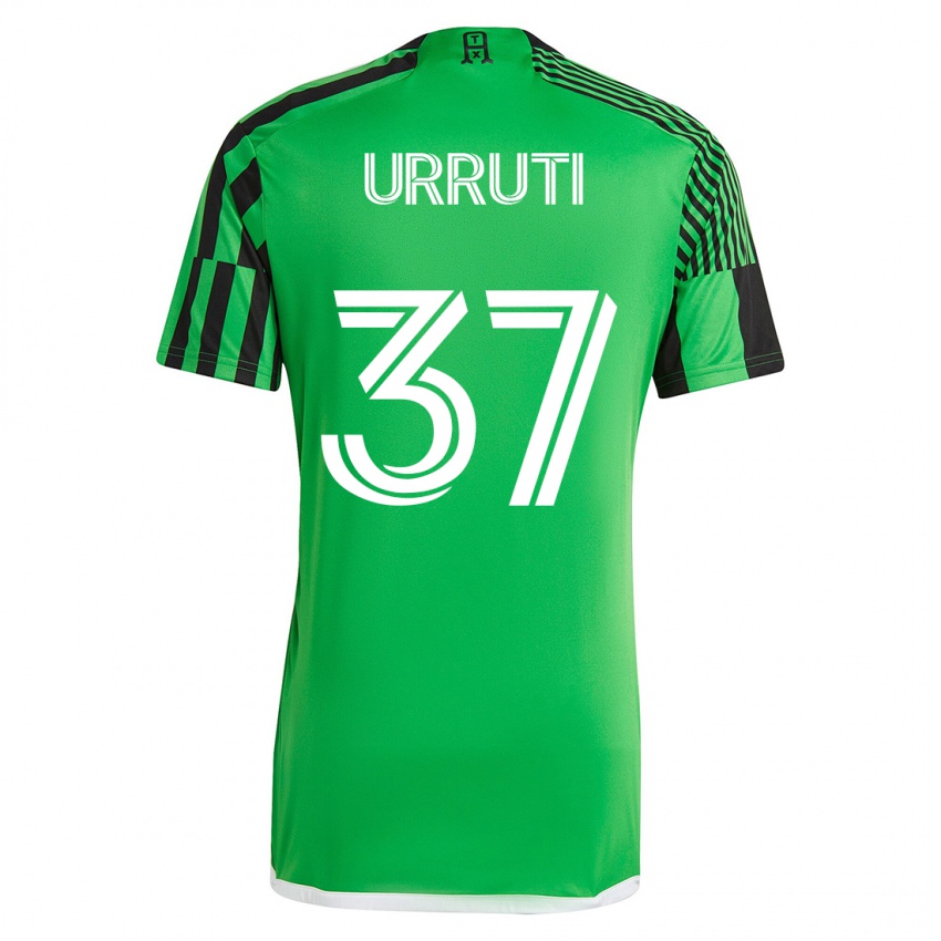 Mujer Camiseta Maximiliano Urruti #37 Verde Negro 1ª Equipación 2023/24 La Camisa