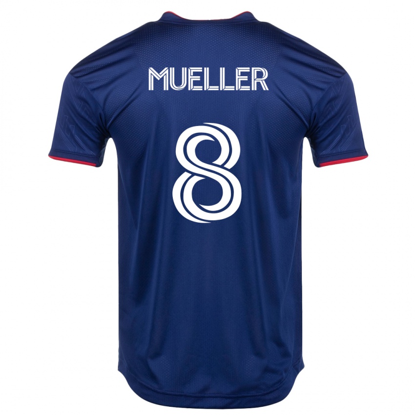 Mujer Camiseta Chris Mueller #8 Armada 1ª Equipación 2023/24 La Camisa