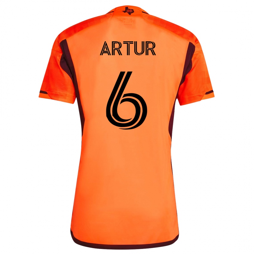 Mujer Camiseta Artur #6 Naranja 1ª Equipación 2023/24 La Camisa