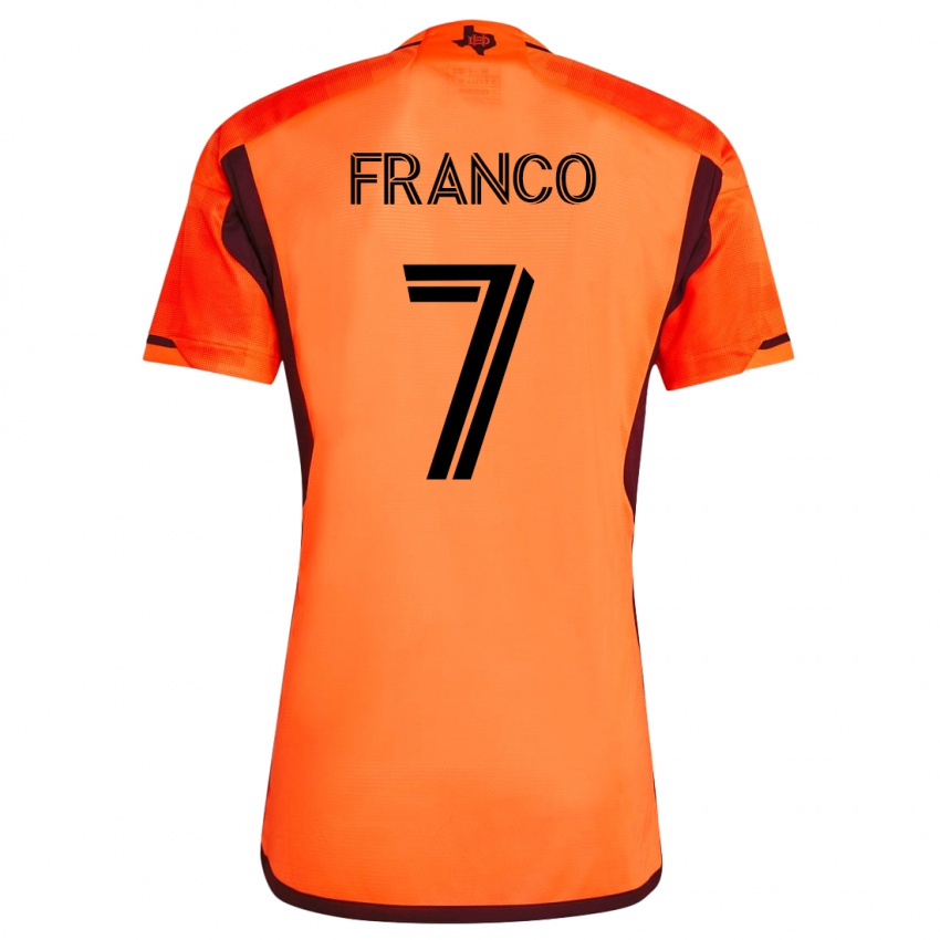 Mujer Camiseta Iván Franco #7 Naranja 1ª Equipación 2023/24 La Camisa