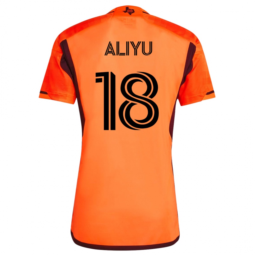 Mujer Camiseta Ibrahim Aliyu #18 Naranja 1ª Equipación 2023/24 La Camisa