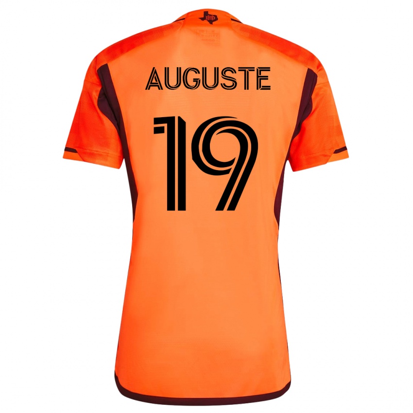 Mujer Camiseta Charles Auguste #19 Naranja 1ª Equipación 2023/24 La Camisa