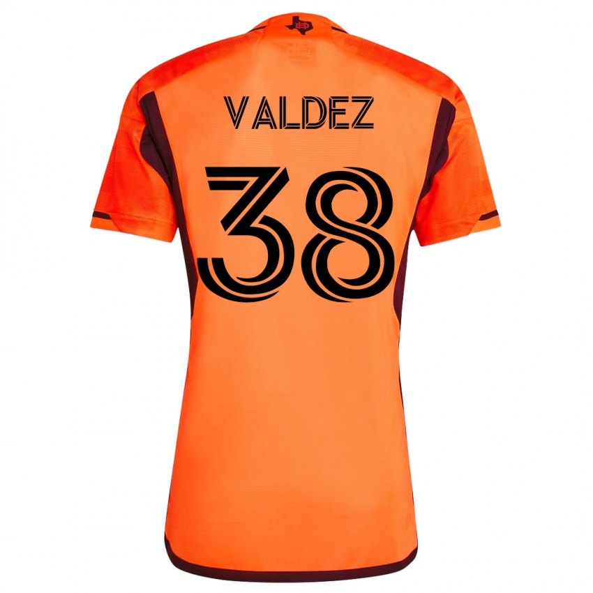 Mujer Camiseta Xavier Valdez #38 Naranja 1ª Equipación 2023/24 La Camisa