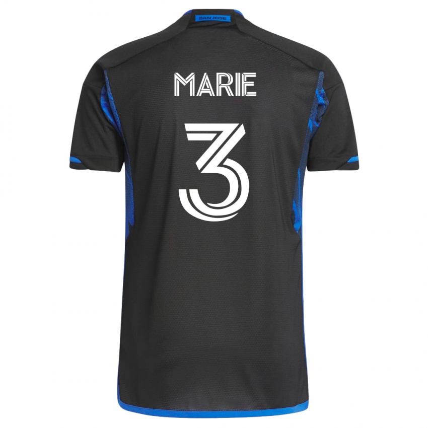 Mujer Camiseta Paul Marie #3 Azul Negro 1ª Equipación 2023/24 La Camisa