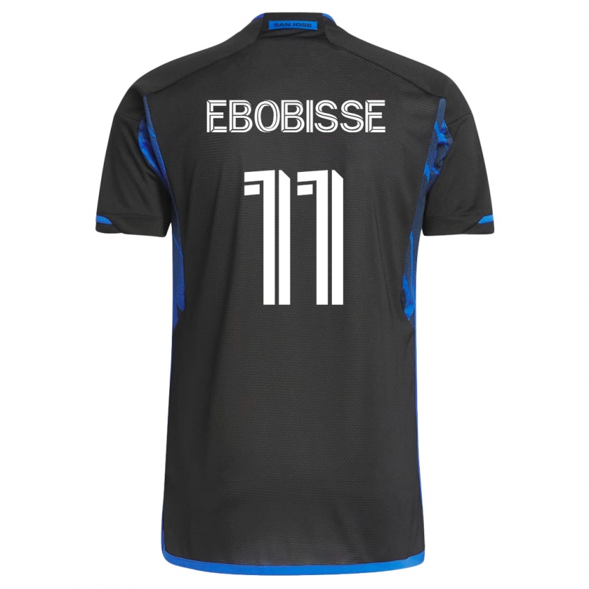 Mujer Camiseta Jeremy Ebobisse #11 Azul Negro 1ª Equipación 2023/24 La Camisa
