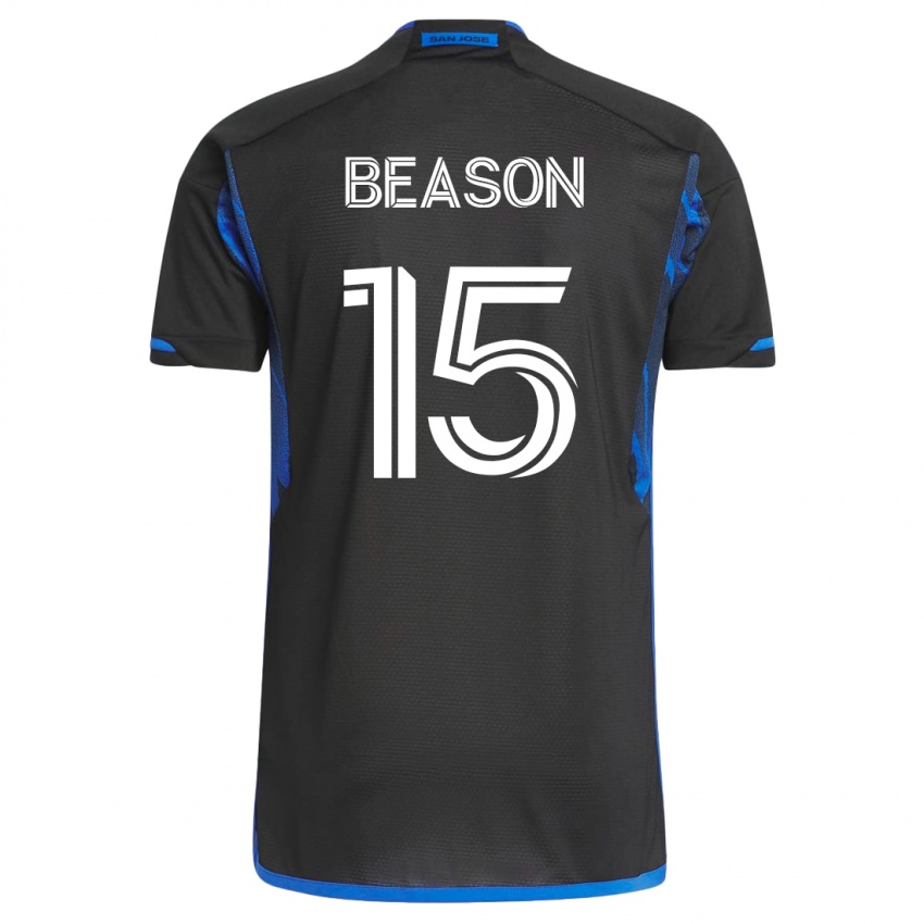Mujer Camiseta Tanner Beason #15 Azul Negro 1ª Equipación 2023/24 La Camisa