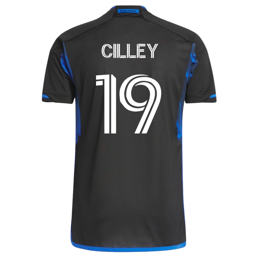 Mujer Camiseta Cam Cilley #19 Azul Negro 1ª Equipación 2023/24 La Camisa