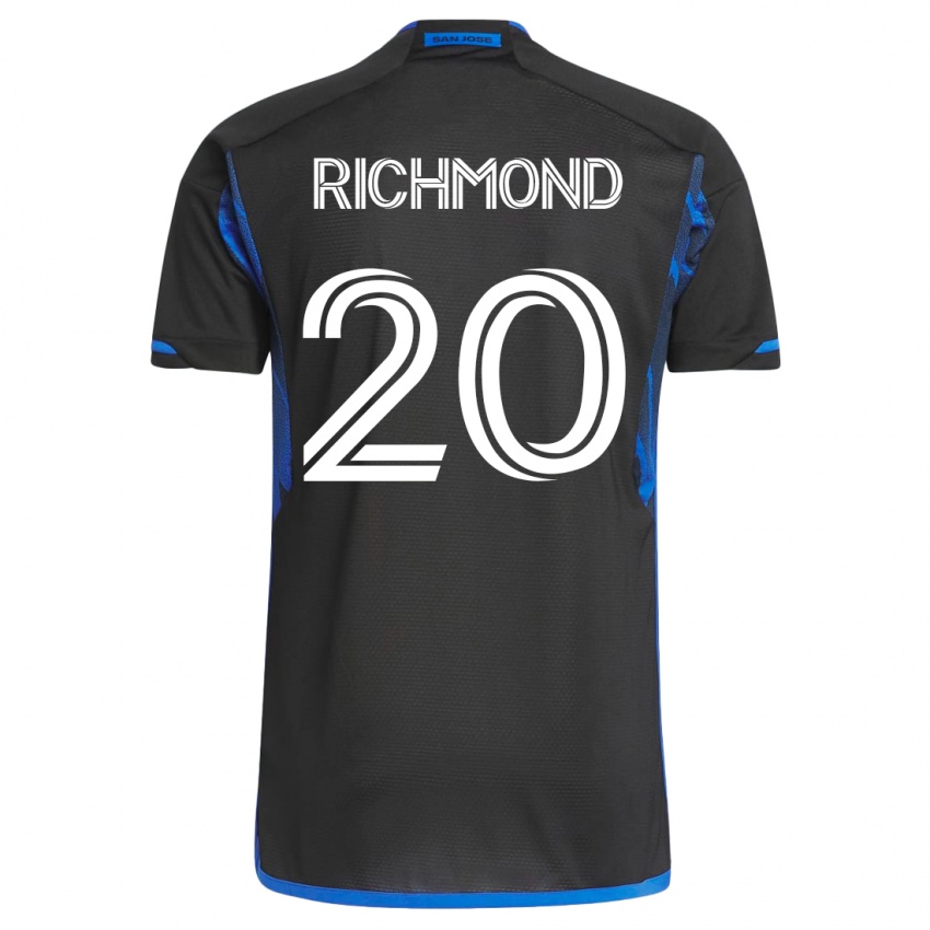 Mujer Camiseta Will Richmond #20 Azul Negro 1ª Equipación 2023/24 La Camisa