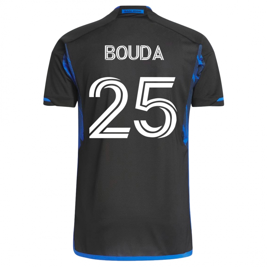 Mujer Camiseta Ousseni Bouda #25 Azul Negro 1ª Equipación 2023/24 La Camisa