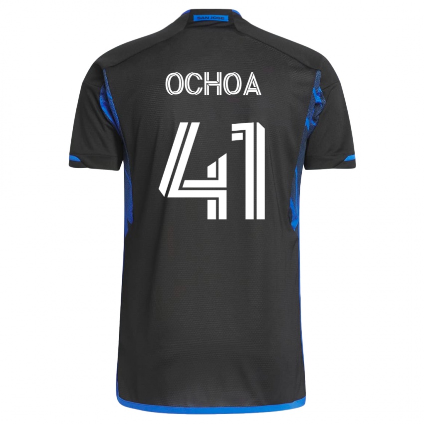 Mujer Camiseta Emmanuel Ochoa #41 Azul Negro 1ª Equipación 2023/24 La Camisa