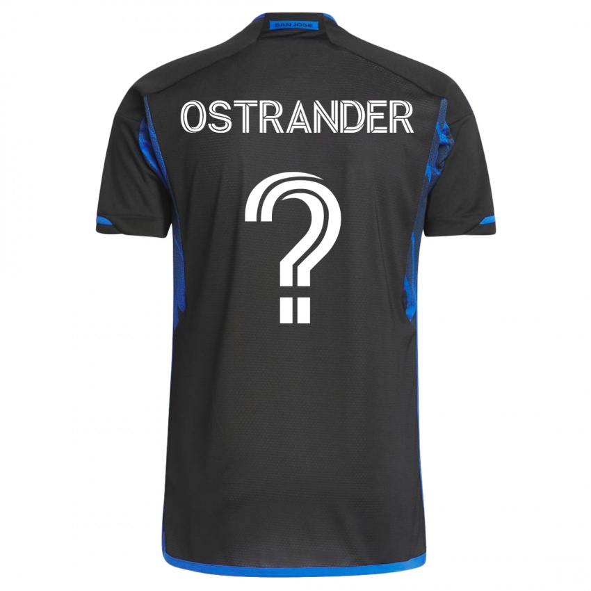 Mujer Camiseta William Ostrander #0 Azul Negro 1ª Equipación 2023/24 La Camisa