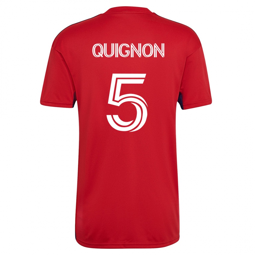 Mujer Camiseta Facundo Quignón #5 Rojo 1ª Equipación 2023/24 La Camisa