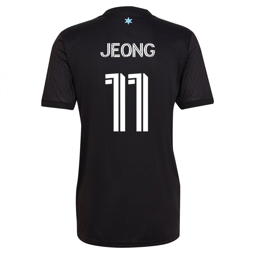 Mujer Camiseta Sang-Bin Jeong #11 Negro 1ª Equipación 2023/24 La Camisa