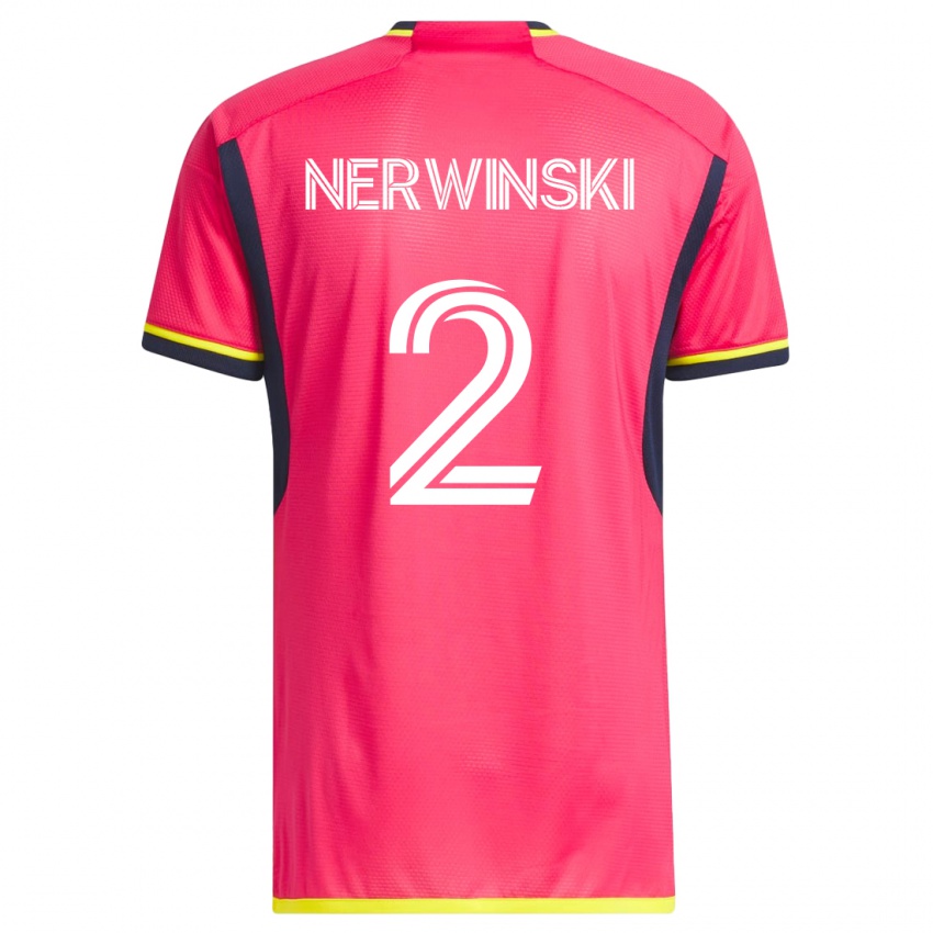 Mujer Camiseta Jake Nerwinski #2 Rosa 1ª Equipación 2023/24 La Camisa