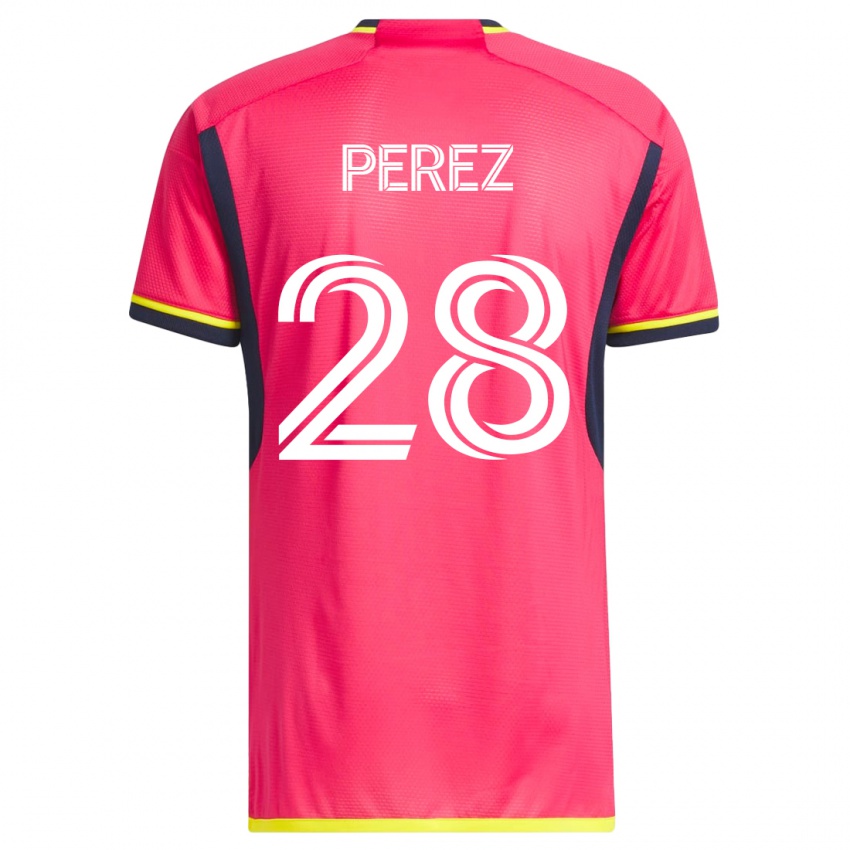 Mujer Camiseta Miguel Perez #28 Rosa 1ª Equipación 2023/24 La Camisa