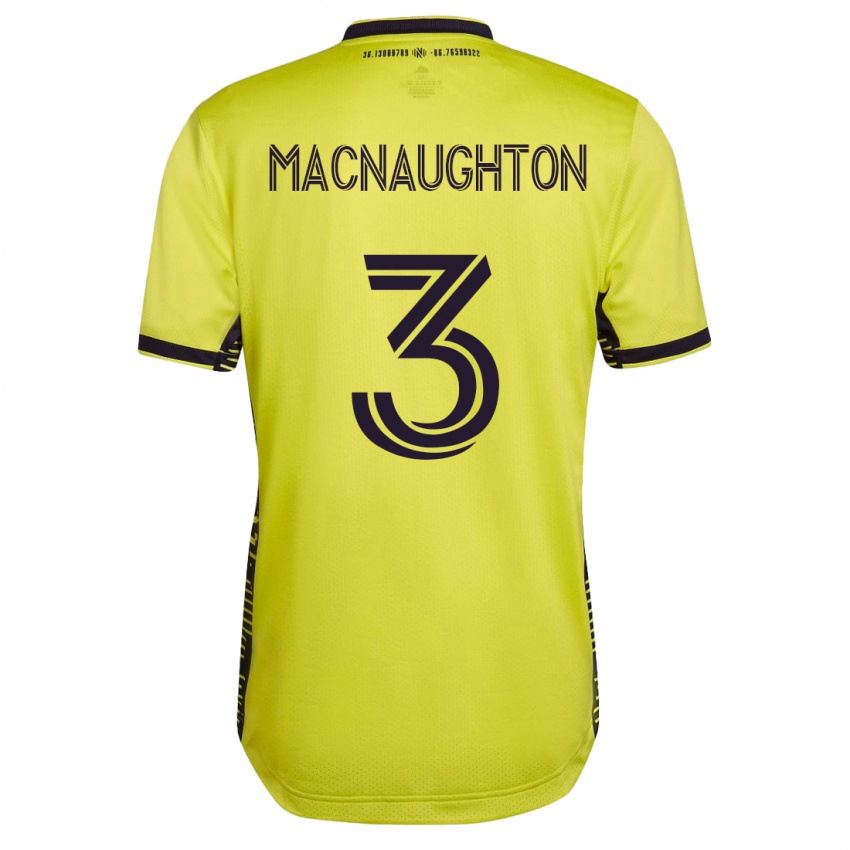 Mujer Camiseta Lukas Macnaughton #3 Amarillo 1ª Equipación 2023/24 La Camisa