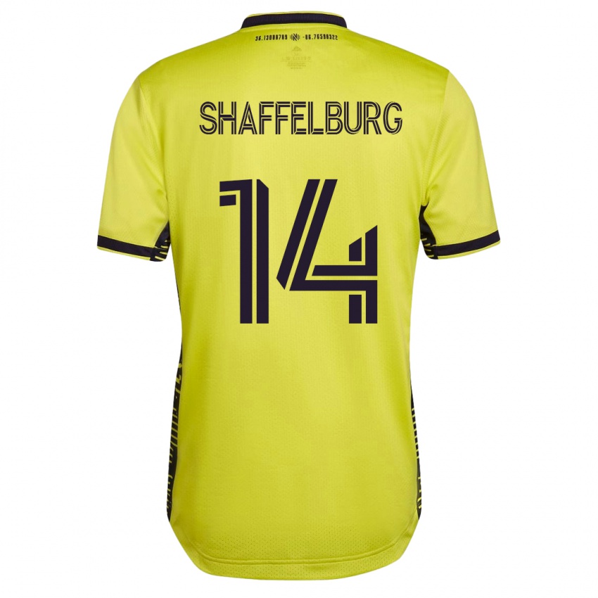 Mujer Camiseta Jacob Shaffelburg #14 Amarillo 1ª Equipación 2023/24 La Camisa