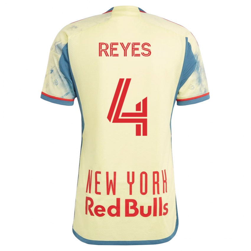Mujer Camiseta Andrés Reyes #4 Amarillo 1ª Equipación 2023/24 La Camisa