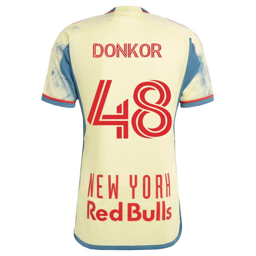 Mujer Camiseta Ronald Donkor #48 Amarillo 1ª Equipación 2023/24 La Camisa