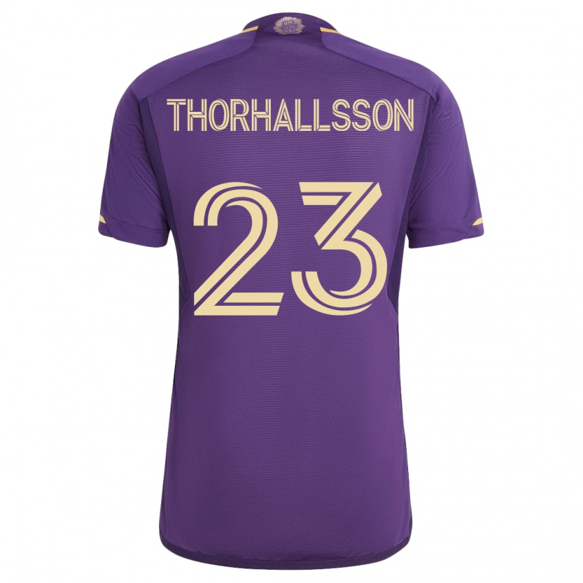 Mujer Camiseta Dagur Dan Thórhallsson #23 Violeta 1ª Equipación 2023/24 La Camisa