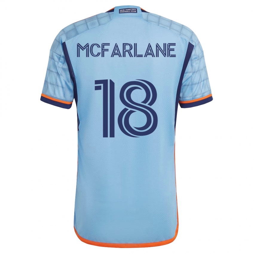 Mujer Camiseta Christian Mcfarlane #18 Azul 1ª Equipación 2023/24 La Camisa