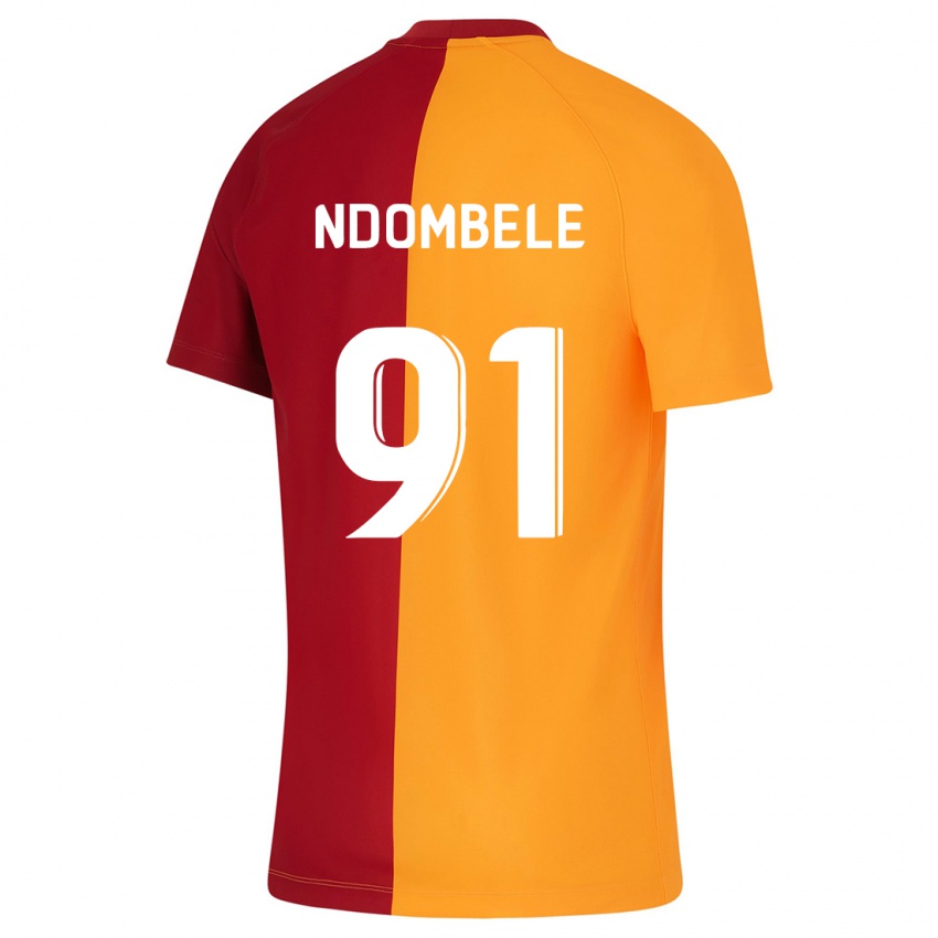 Mujer Camiseta Tanguy Ndombele #91 Naranja 1ª Equipación 2023/24 La Camisa